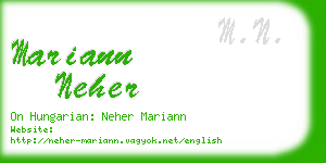 mariann neher business card